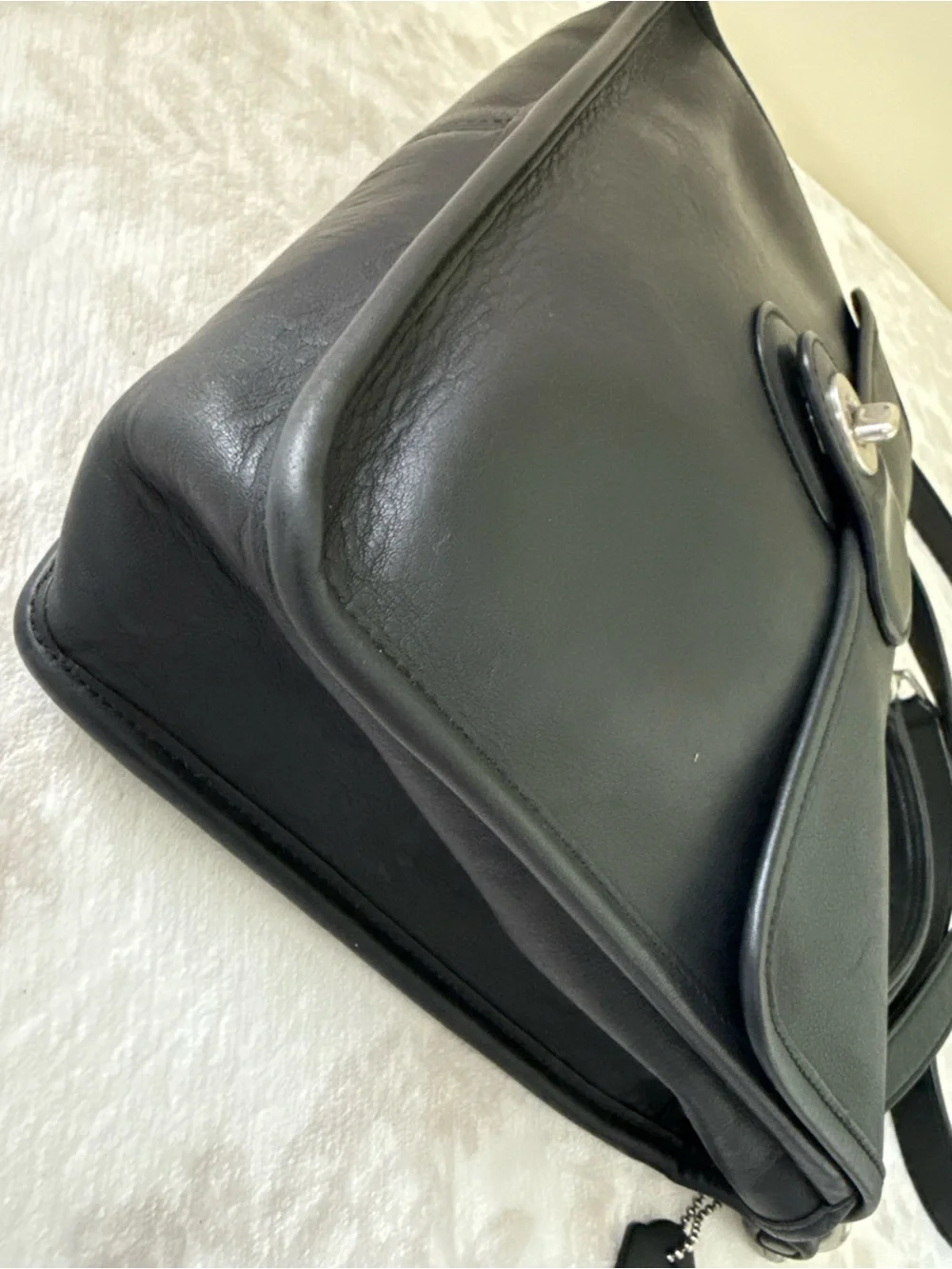 EUC Coach 9927 Willis Bag Black Glove Tanned Leather Nickel Hardware Vintage